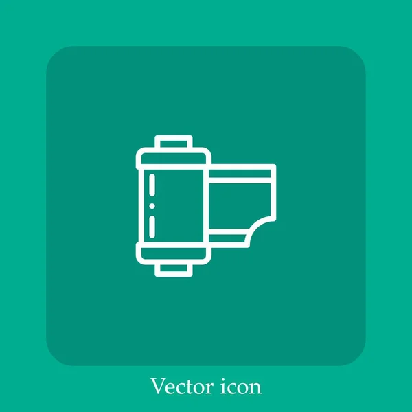 Ícone Vetor Filme Câmera Linear Icon Line Com Curso Editável —  Vetores de Stock