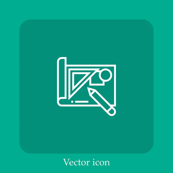 Icono Vector Borrador Icon Line Lineal Con Carrera Editable — Vector de stock