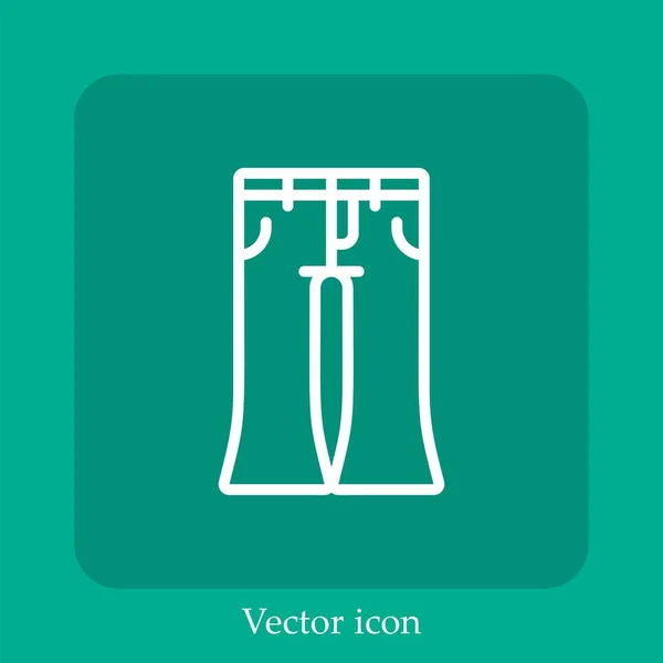 Jeans Vector Icono Lineal Icon Line Con Carrera Editable — Vector de stock