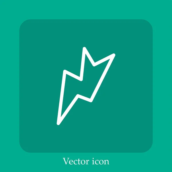 Icono Del Vector Del Rayo Icon Line Lineal Con Carrera — Vector de stock