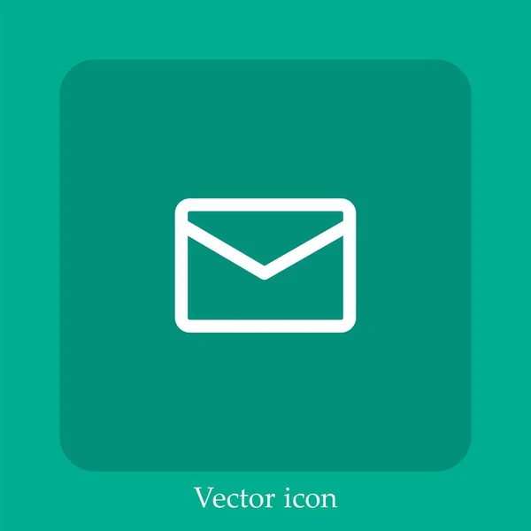 Mail Vektor Symbol Lineare Icon Line Mit Editierbarem Strich — Stockvektor