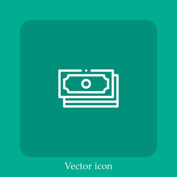 Money Vector Icon Lineare Icon Line Mit Editierbarem Strich — Stockvektor