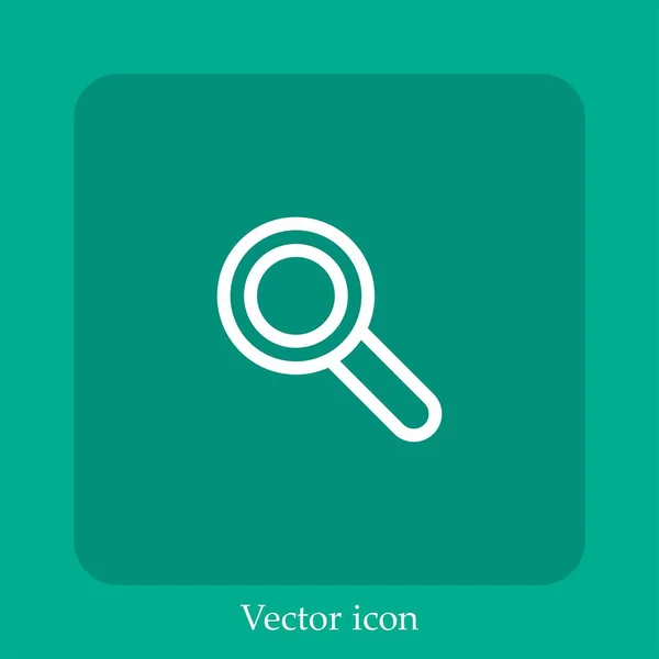 Ícone Vetorial Zoom Linear Icon Line Com Curso Editável — Vetor de Stock