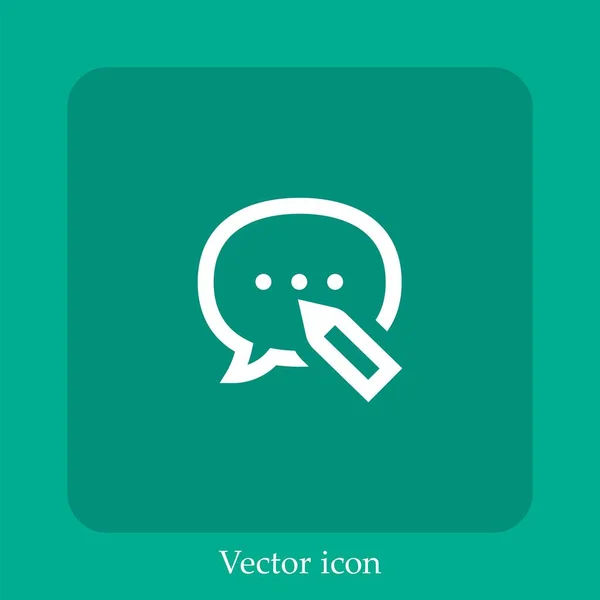 Chat Vector Icon Lineare Icon Line Mit Editierbarem Strich — Stockvektor