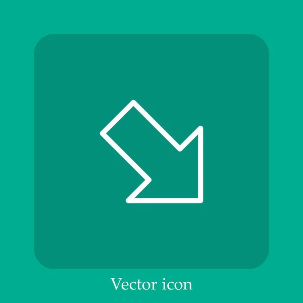 Ícone Vetor Seta Diagonal Linear Icon Line Com Curso Editável — Vetor de Stock