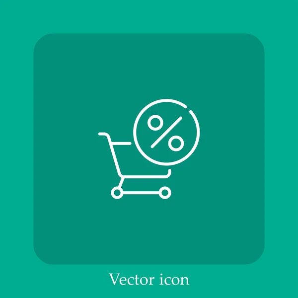 Иконка Дисконтного Вектора Linear Icon Line Редактируемым Штрихом — стоковый вектор