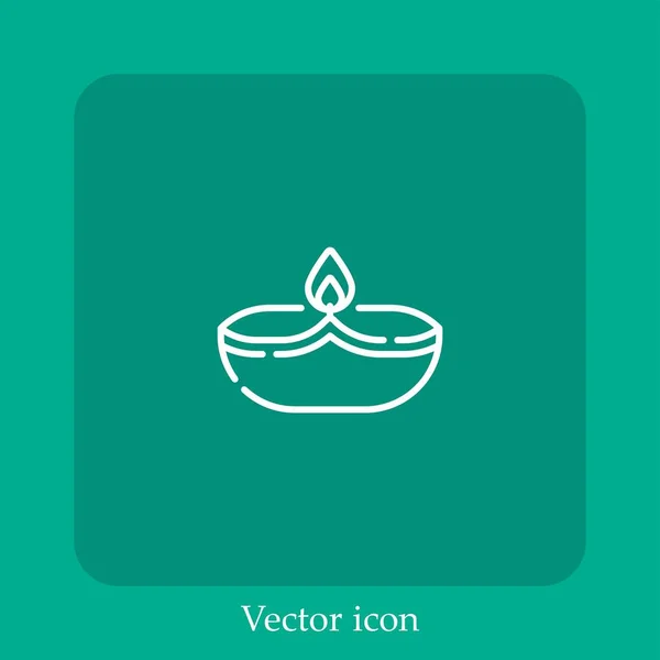 Иконка Вектора Diwali Linear Icon Line Редактируемым Штрихом — стоковый вектор