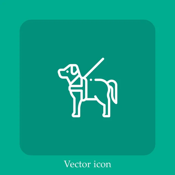 Ícone Vetor Cão Linear Icon Line Com Curso Editável — Vetor de Stock