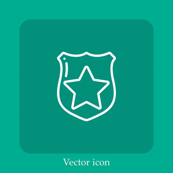 Ícone Vetorial Medalha Linear Icon Line Com Curso Editável — Vetor de Stock