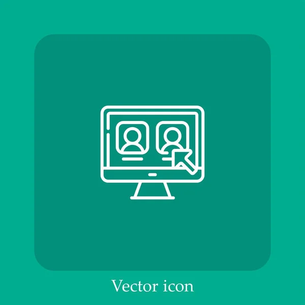 Icono Vector Votación Línea Icon Line Lineal Con Carrera Editable — Vector de stock