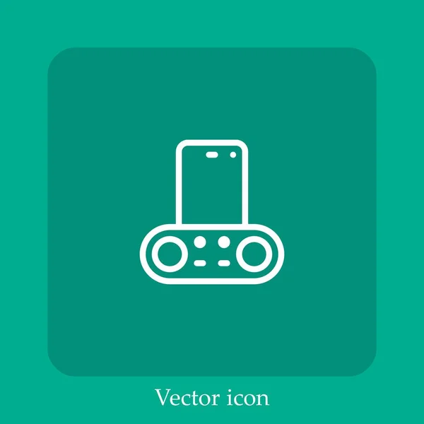 Phone Dock Vector Icon Linear Icon Line Editable Stroke — Stock Vector