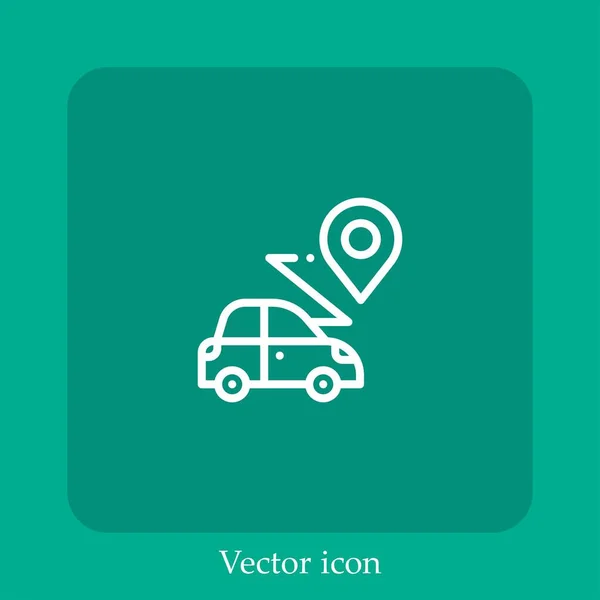 Icono Vector Ruta Icon Line Lineal Con Carrera Editable — Vector de stock