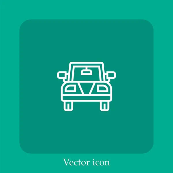 School Bus Vector Icon Linear Icon Line Editable Stroke — Stock Vector
