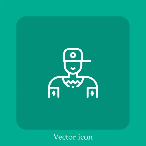 Tätowierer Vektor Symbol Lineare Icon Line Mit Editierbarem Strich — Stockvektor
