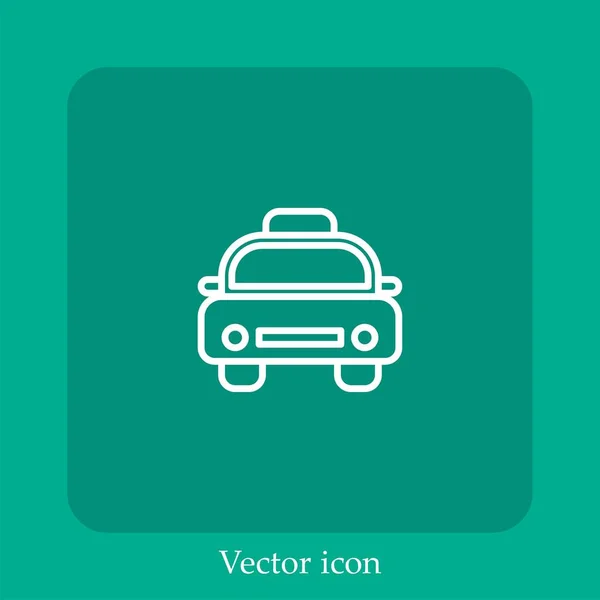 Taxi Vector Icono Lineal Icon Line Con Carrera Editable — Vector de stock