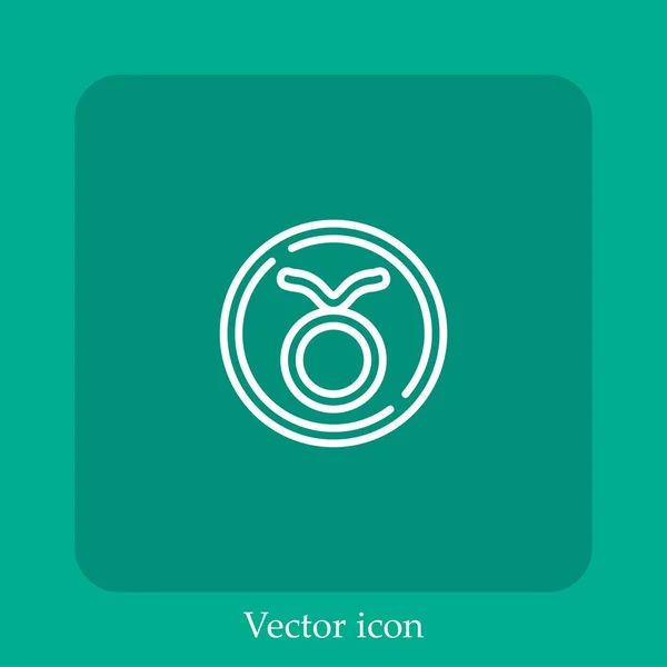 Icono Vectorial Tauro Icono Lineal Línea Con Carrera Editable — Vector de stock