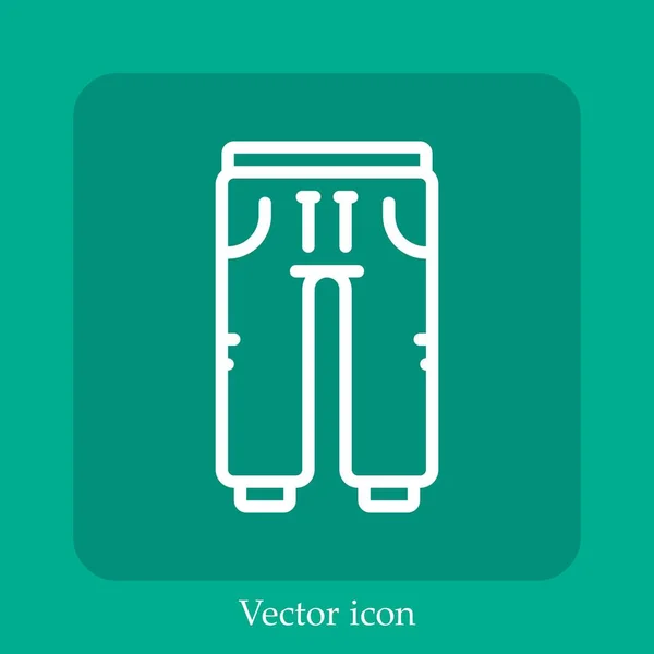 Hosen Vektor Symbol Linear Icon Line Mit Editierbarem Strich — Stockvektor