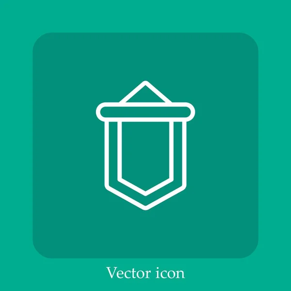 Banner Vector Icon Linear Icon Line Editable Stroke — Stock Vector