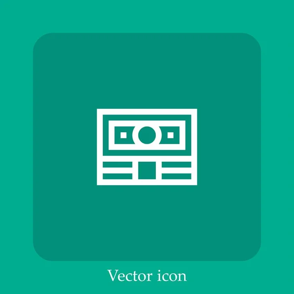 Icône Vectorielle Trésorerie Icône Linéaire Ligne Avec Course Modifiable — Image vectorielle