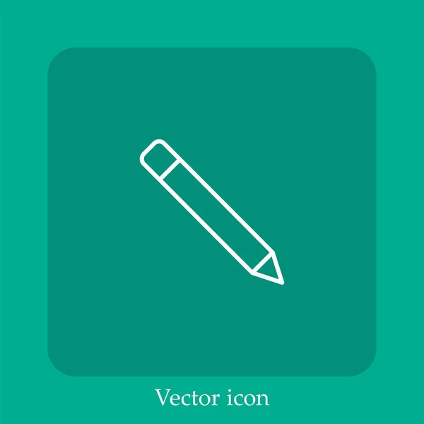 Barevná Ikona Vektoru Tužky Lineární Ikonou Čára Upravitelným Tahem — Stockový vektor