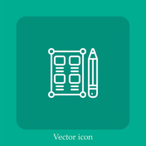 Layout Vektorsymbol Lineare Icon Line Mit Editierbarem Strich — Stockvektor