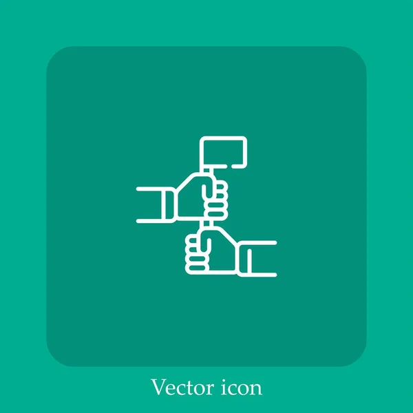 Policy Vector Icon Linear Icon Line Editable Stroke — Vector de stock
