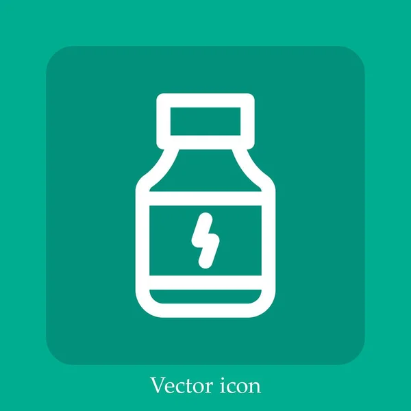 Protein Powder Vector Icon Linear Icon Line Editable Stroke — Stock Vector