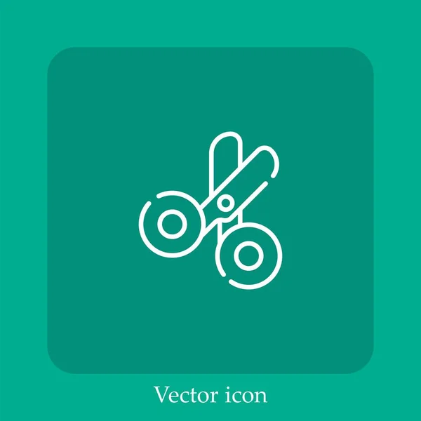 Ножницы Векторный Значок Linear Icon Line Редактируемым Штрихом — стоковый вектор