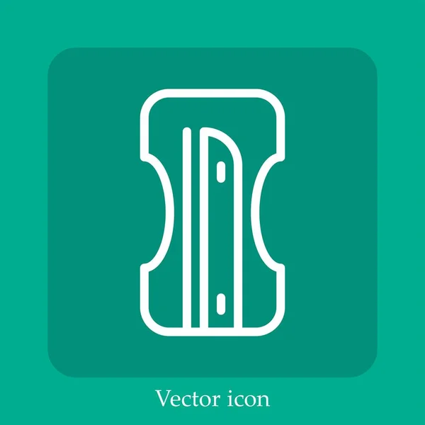 Afilador Icono Vectorial Icon Line Lineal Con Carrera Editable — Vector de stock