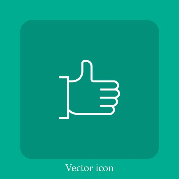 Thumb Vector Icon Linear Icon Line Editable Stroke — Stock Vector