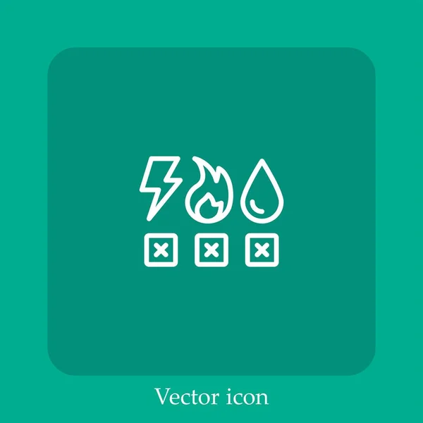 Ícone Vetor Utilitários Linear Icon Line Com Curso Editável — Vetor de Stock
