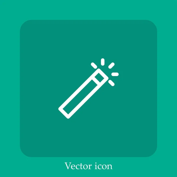 Zauberstab Vektor Symbol Lineare Icon Line Mit Editierbarem Strich — Stockvektor