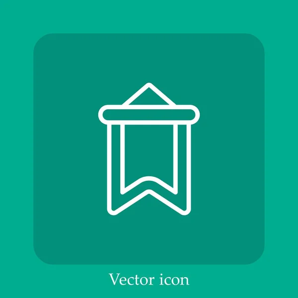 Ícone Vetor Banner Linear Icon Line Com Curso Editável — Vetor de Stock