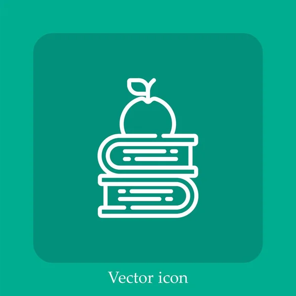 Livres Icône Vectorielle Icône Linéaire Ligne Avec Course Modifiable — Image vectorielle