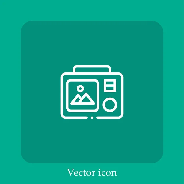 Ícone Vetor Câmera Linear Icon Line Com Curso Editável — Vetor de Stock