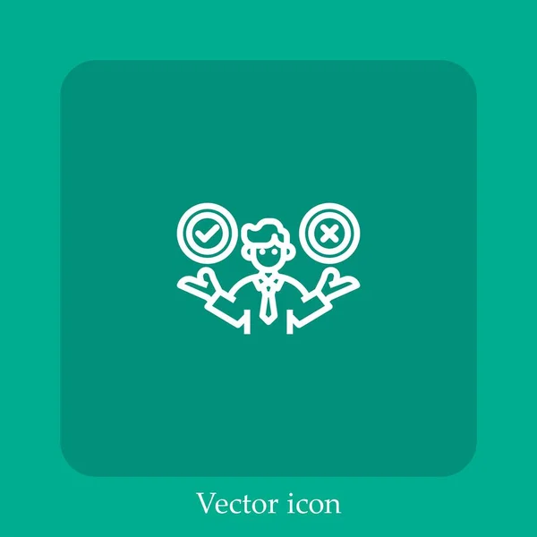 Toma Decisiones Icono Vectorial Icon Line Lineal Con Carrera Editable — Vector de stock