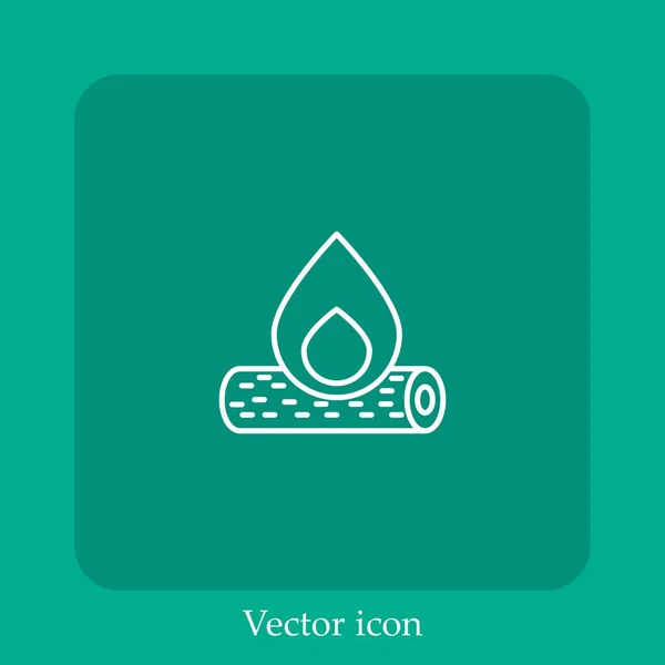 Tűzifa Vektor Ikon Lineáris Ikon Vonal Szerkeszthető Stroke — Stock Vector