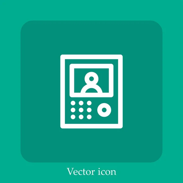 Intercom Vektor Symbol Lineare Icon Line Mit Editierbarem Strich — Stockvektor