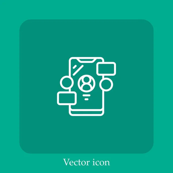 Icono Del Vector Móvil Icon Line Lineal Con Carrera Editable — Vector de stock