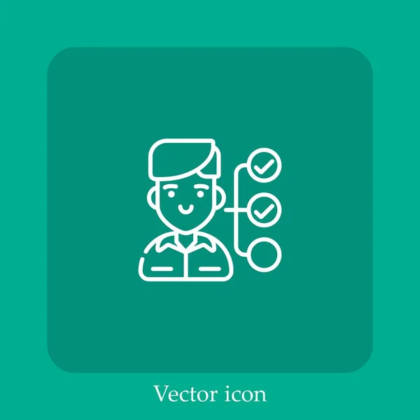 Icône Vectorielle Gestion Icône Linéaire Ligne Avec Trait Modifiable — Image vectorielle