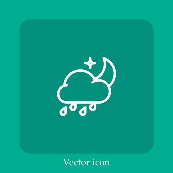 Regen Vektor Symbol Lineare Icon Line Mit Editierbarem Strich — Stockvektor