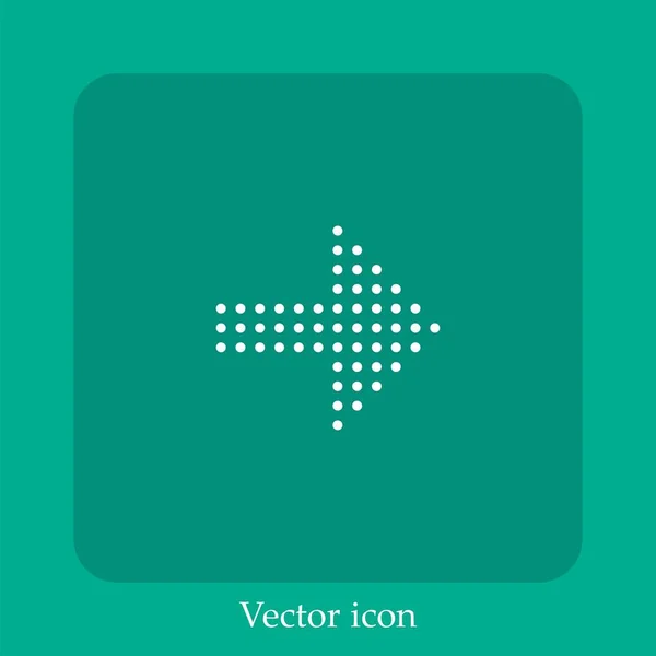 Ícone Vetorial Seta Direita Linear Icon Line Com Curso Editável — Vetor de Stock