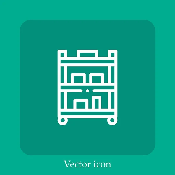 Estantes Icono Vectorial Icon Line Lineal Con Carrera Editable — Vector de stock