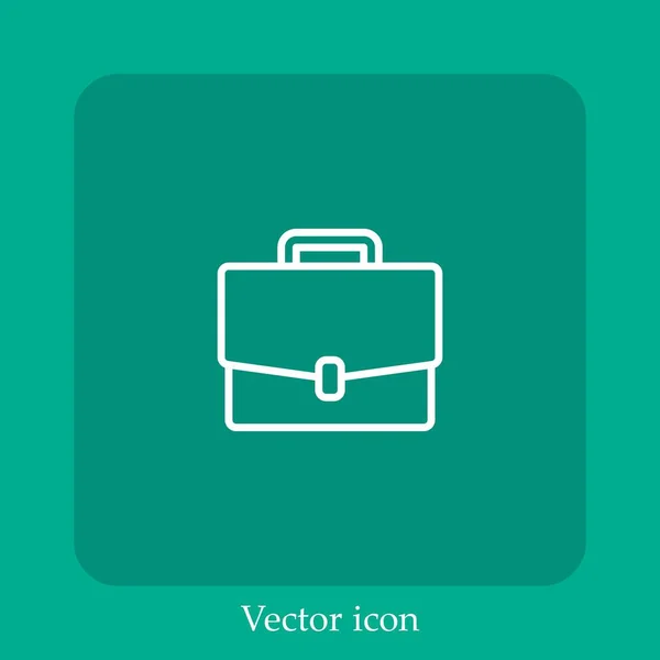 Icono Del Vector Maleta Icon Line Lineal Con Carrera Editable — Vector de stock