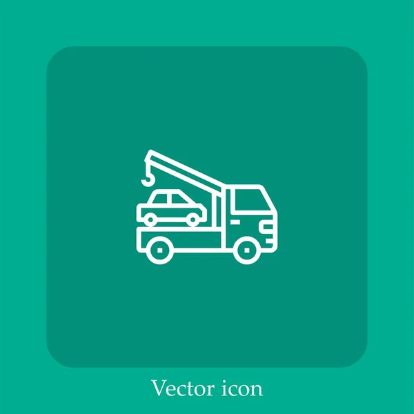 Abschleppwagen Vektor Symbol Lineare Icon Line Mit Editierbarem Strich — Stockvektor