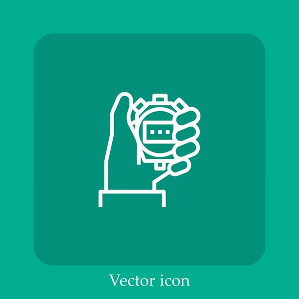 Icono Vector Tiempo Icon Line Lineal Con Carrera Editable — Vector de stock