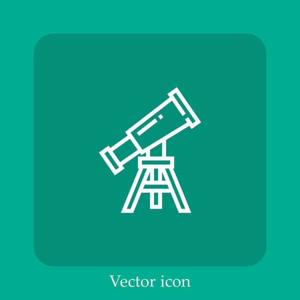 Icône Vectorielle Astronomie Icône Linéaire Ligne Avec Course Modifiable — Image vectorielle