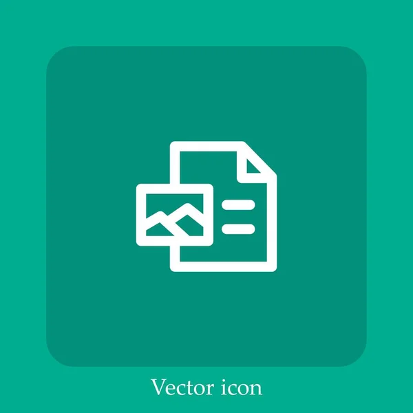 Document Vector Pictogram Lineair Icon Line Met Bewerkbare Slag — Stockvector