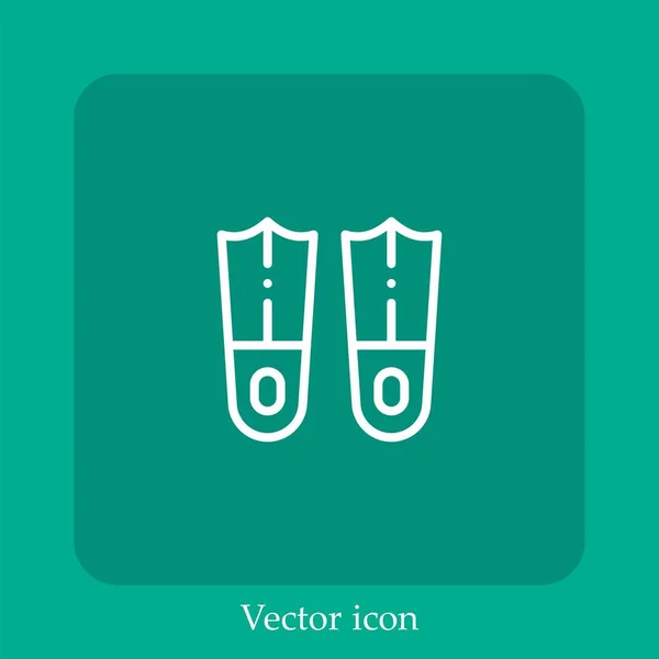 Flossen Vektor Symbol Lineare Icon Line Mit Editierbarem Strich — Stockvektor