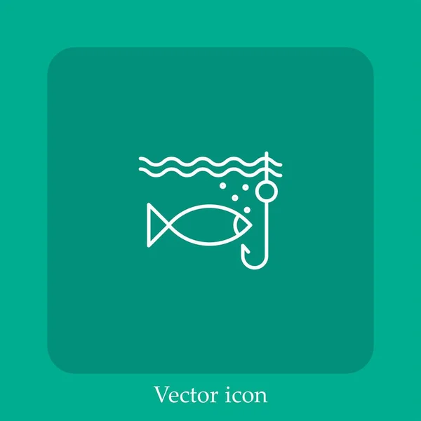 Ícone Vetor Pesca Linear Icon Line Com Curso Editável — Vetor de Stock